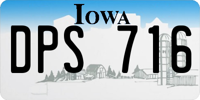 IA license plate DPS716