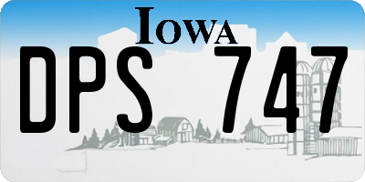 IA license plate DPS747