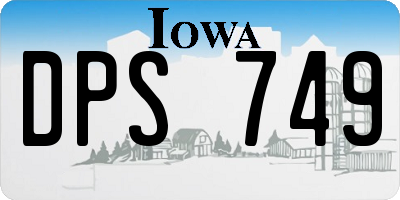 IA license plate DPS749