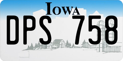 IA license plate DPS758