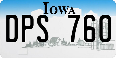 IA license plate DPS760
