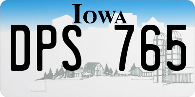 IA license plate DPS765