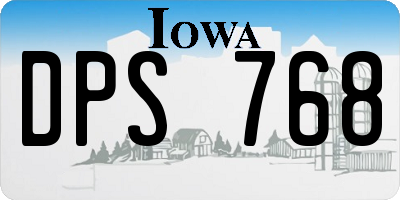 IA license plate DPS768