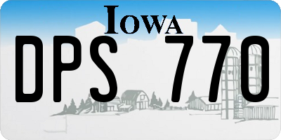 IA license plate DPS770