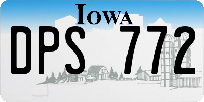 IA license plate DPS772