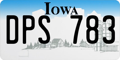 IA license plate DPS783