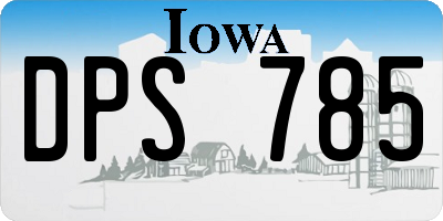 IA license plate DPS785