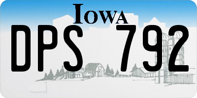 IA license plate DPS792