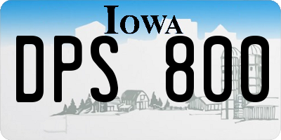 IA license plate DPS800