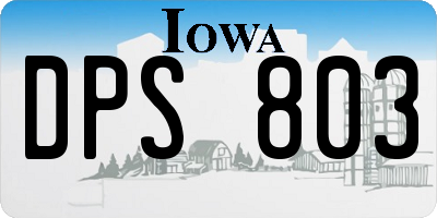 IA license plate DPS803