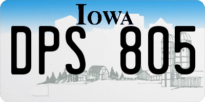 IA license plate DPS805