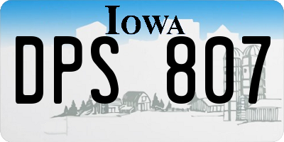 IA license plate DPS807