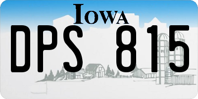 IA license plate DPS815