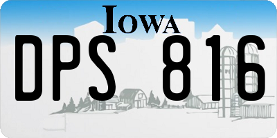 IA license plate DPS816