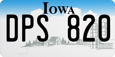 IA license plate DPS820