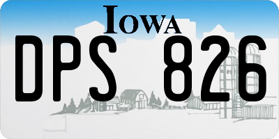 IA license plate DPS826