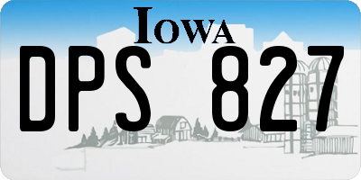 IA license plate DPS827