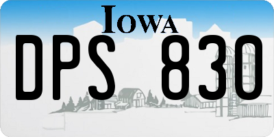 IA license plate DPS830