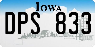 IA license plate DPS833