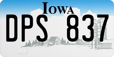 IA license plate DPS837