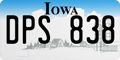 IA license plate DPS838