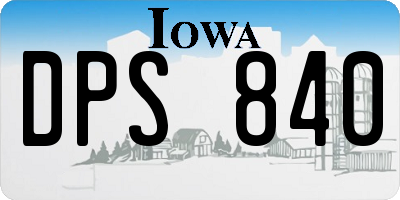 IA license plate DPS840