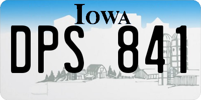 IA license plate DPS841