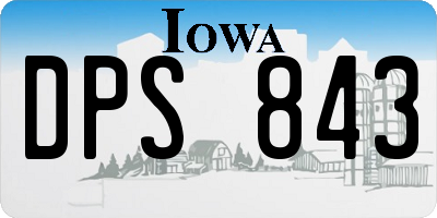 IA license plate DPS843