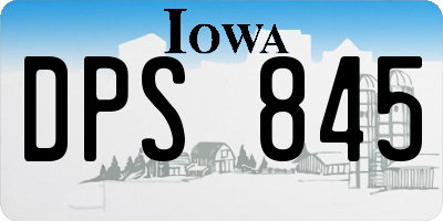 IA license plate DPS845