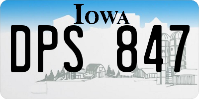 IA license plate DPS847