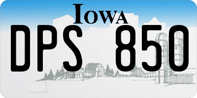 IA license plate DPS850