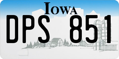 IA license plate DPS851