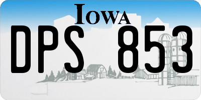 IA license plate DPS853