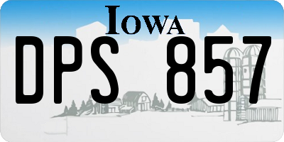 IA license plate DPS857