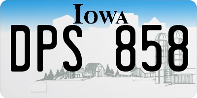 IA license plate DPS858