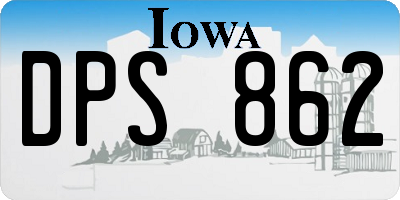 IA license plate DPS862
