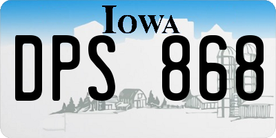 IA license plate DPS868