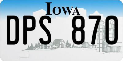 IA license plate DPS870