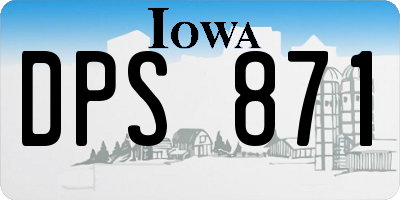 IA license plate DPS871