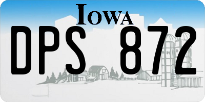 IA license plate DPS872