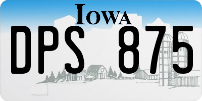 IA license plate DPS875