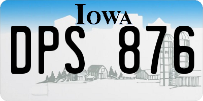IA license plate DPS876