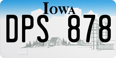 IA license plate DPS878