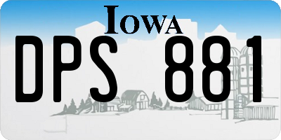 IA license plate DPS881