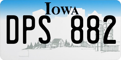 IA license plate DPS882
