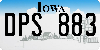 IA license plate DPS883