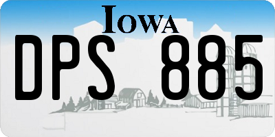 IA license plate DPS885