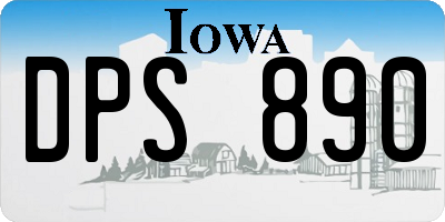 IA license plate DPS890