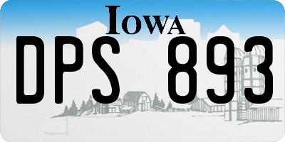IA license plate DPS893