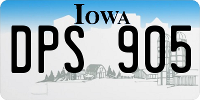 IA license plate DPS905